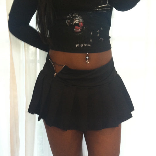 ZIP NYLON SKIRT